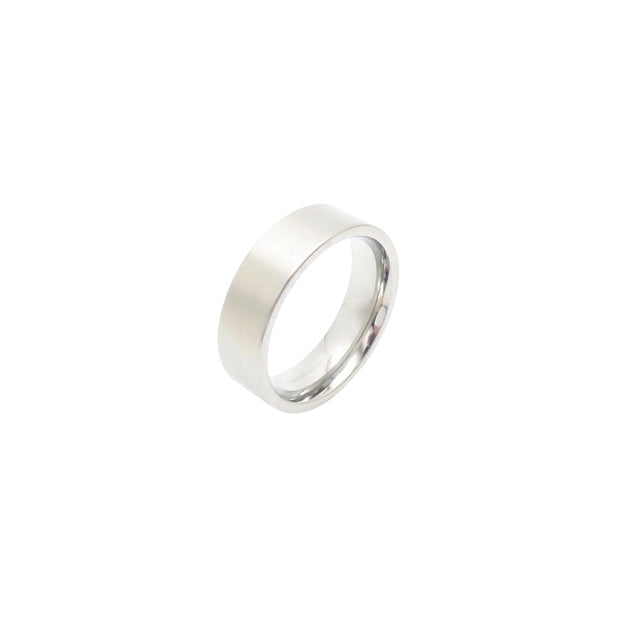 Brushed Silver Band Ring