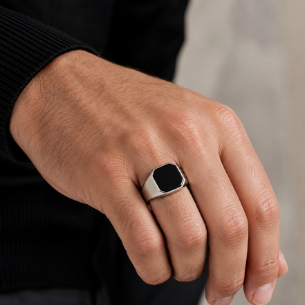 Black Onyx Signet Ring
